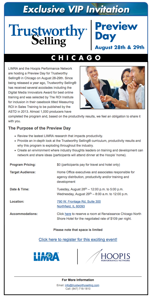 Insurance Sales Training Email